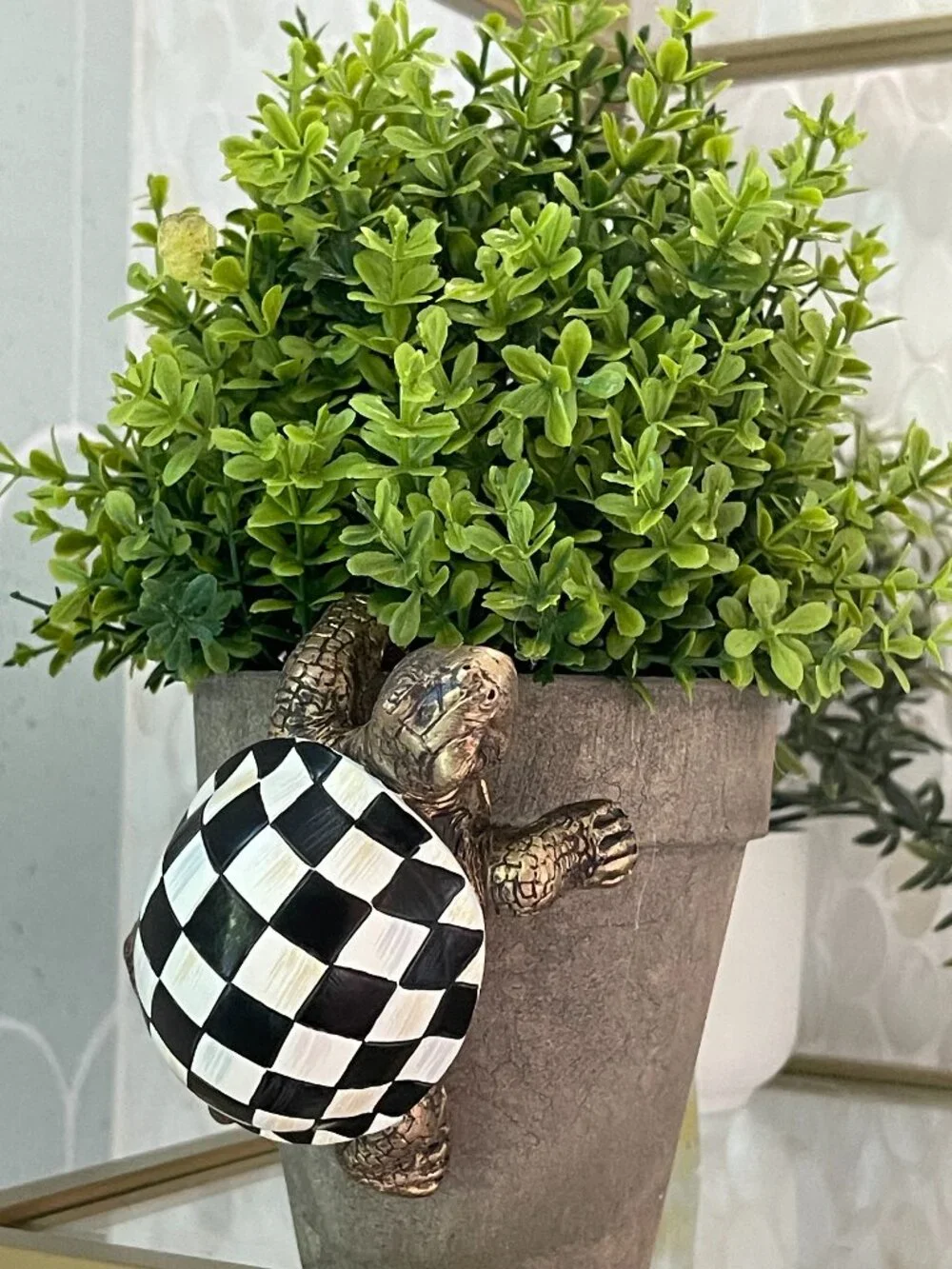MacKenzie-Childs Turtle Pot Climber-NEW